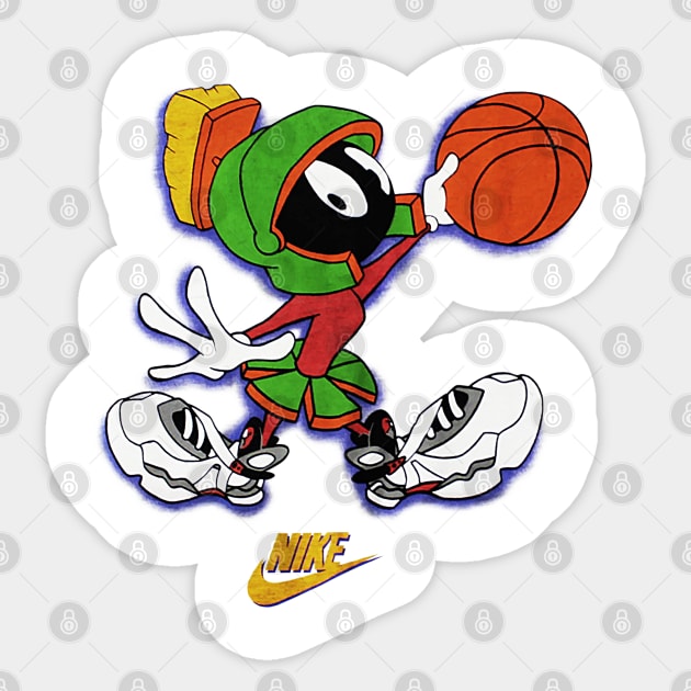 90s Alien Look - Classic Basketball T-Shirt Sticker by nicklower